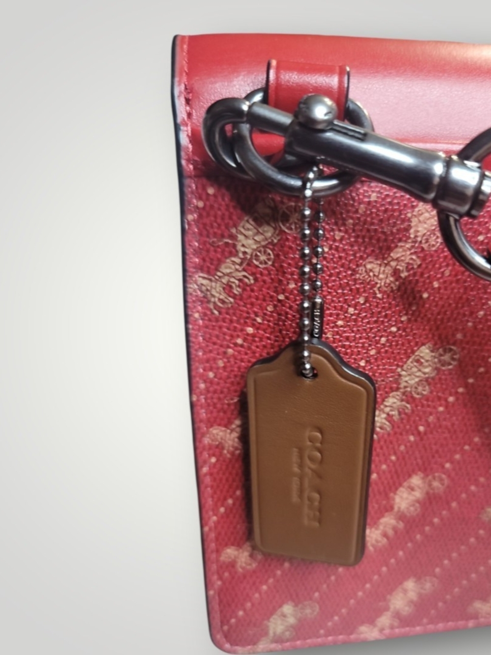 COACH Turner Flap Crossbody Red Calf Leather Bag Excellent Condition - Picture 9 of 16